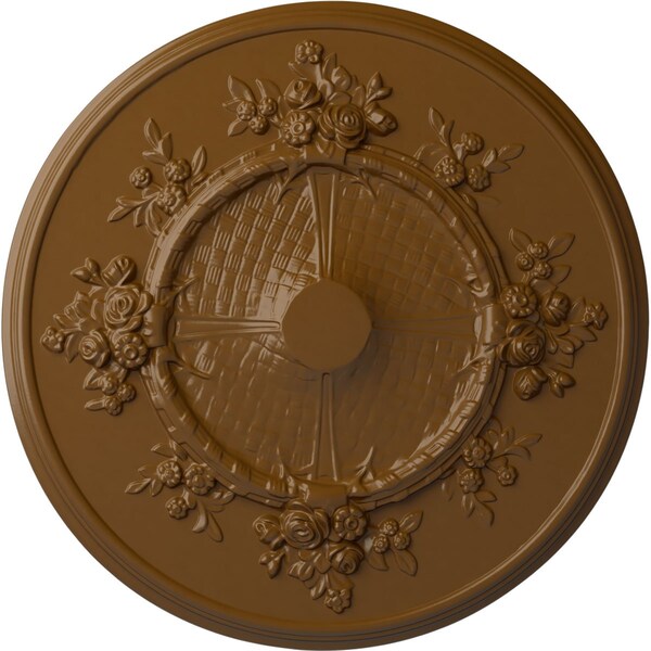 Ekena Millwork Flower Ceiling Medallion (Fits Canopies up to 3 7/8"), Hand-Painted Smokey Topaz, 27"OD x 1 1/8"P CM27FLSTF - main